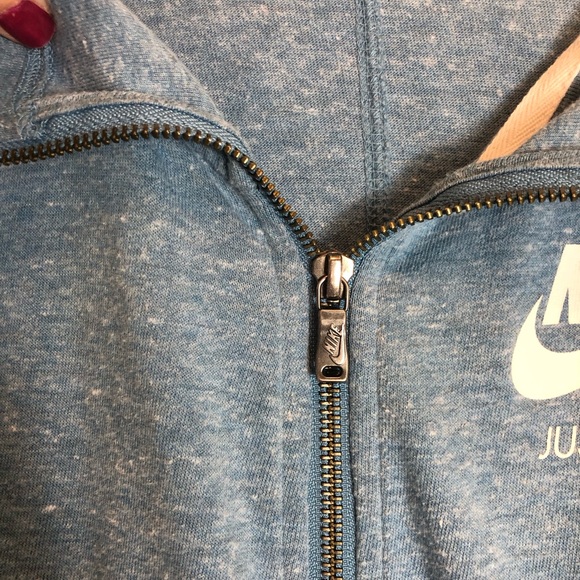 Nike Just Do It Zip Up Front Blue Hoodie  Size 1X - Picture 6 of 10